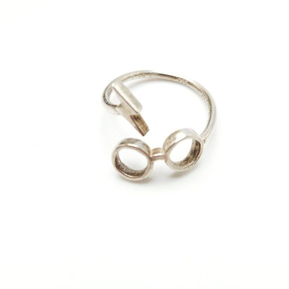 Alex and Ani Harry Potter Glasses & Lightning Bolt 925 Silver Wrap Ring - Picture 2 of 7